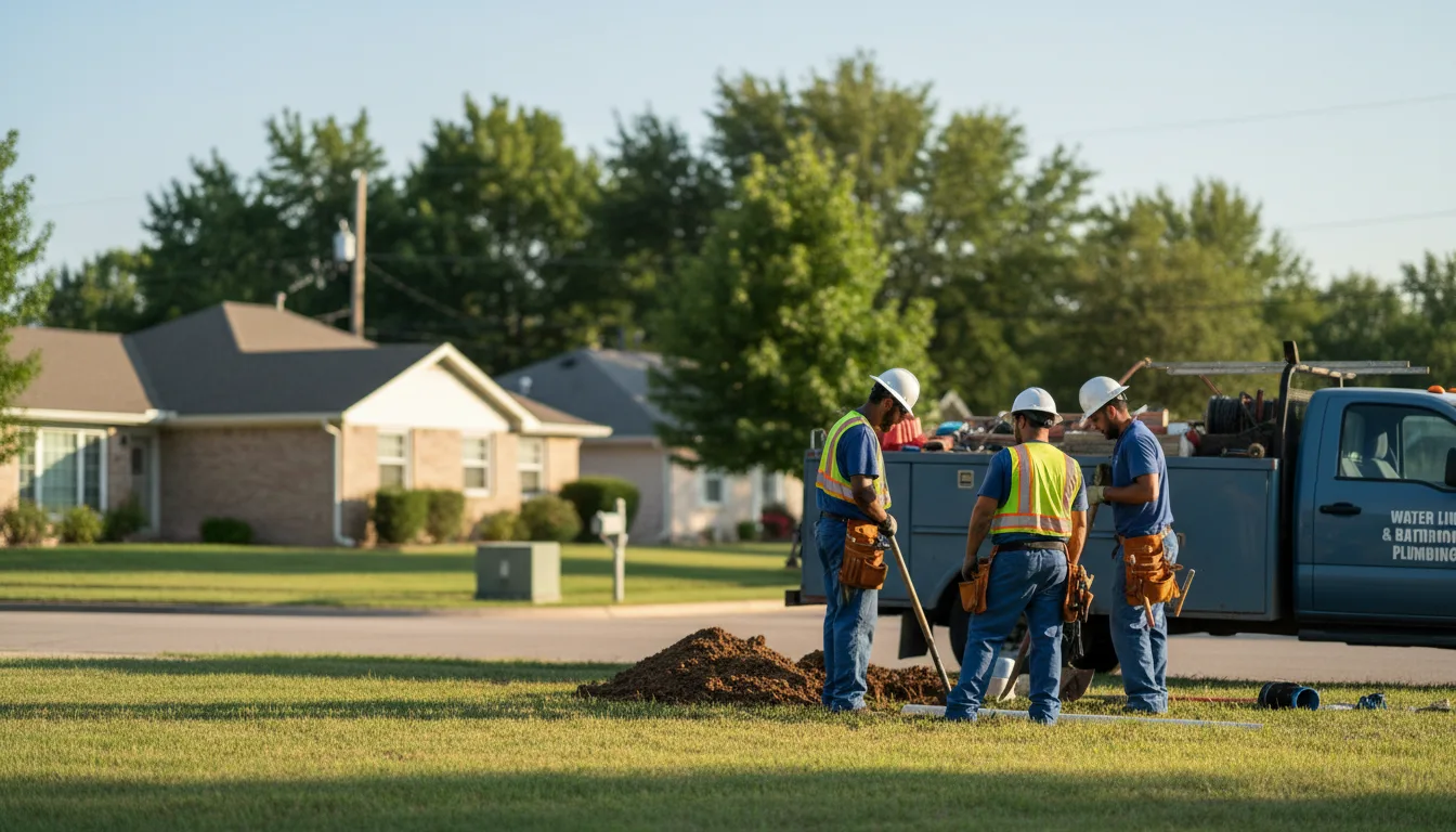 Residential water line and bathroom plumbing service in Fulton, TX